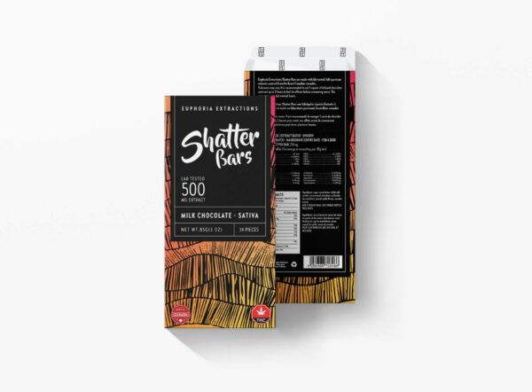 Euphoria Extractions – 500mg Shatter Bar – Milk Chocolate (Sativa) | Canada Wide Weed Shop