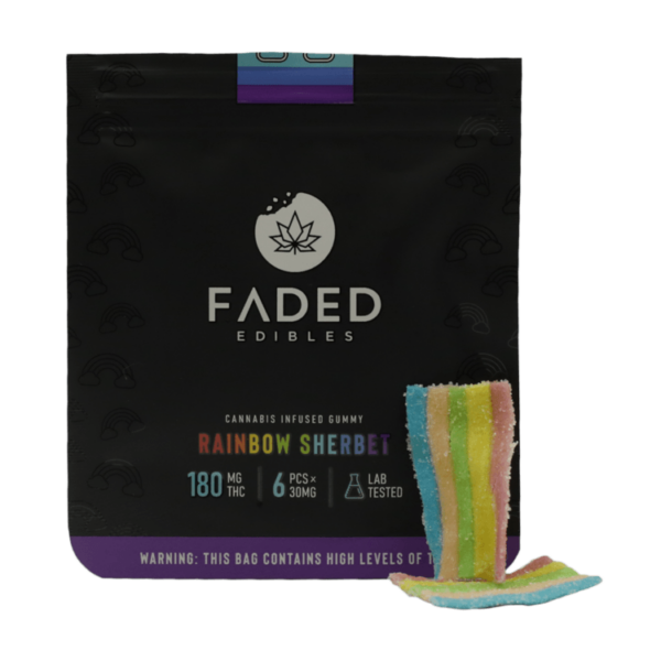 Faded Edibles – Rainbow Sherbet – 180mg | Canada Wide Weed Shop