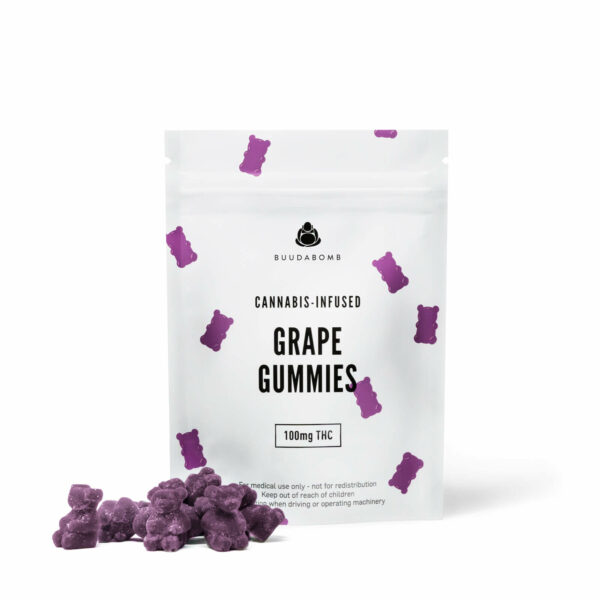 Buudabomb – Grape Gummies 100mg THC | Canada Wide Weed Shop