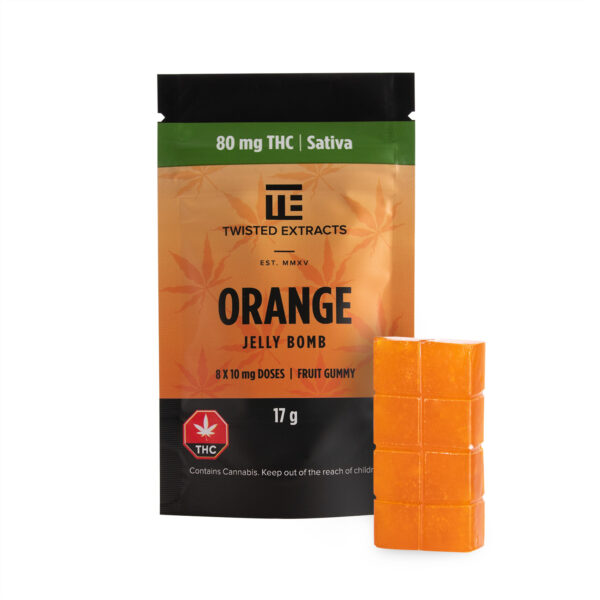 Twisted Extracts – Orange Jelly Bomb – Sativa – 80mg THC | Canada Wide Weed Shop