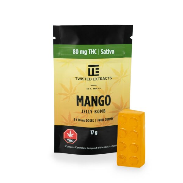 Twisted Extracts- Mango Jelly bomb – SATIVA – 80MG THC | Canada Wide Weed Shop