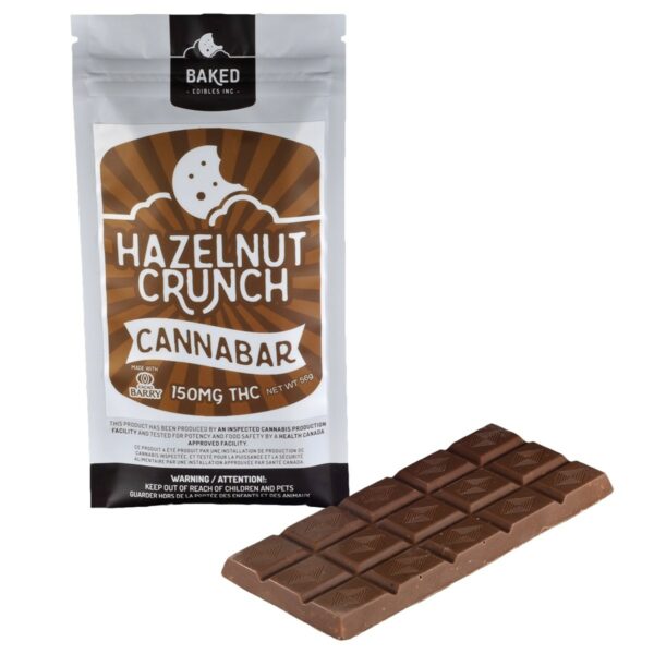 Baked Edibles – Chocolate Bar – Hazelnut Crunch 150mg THC | Canada Wide Weed Shop