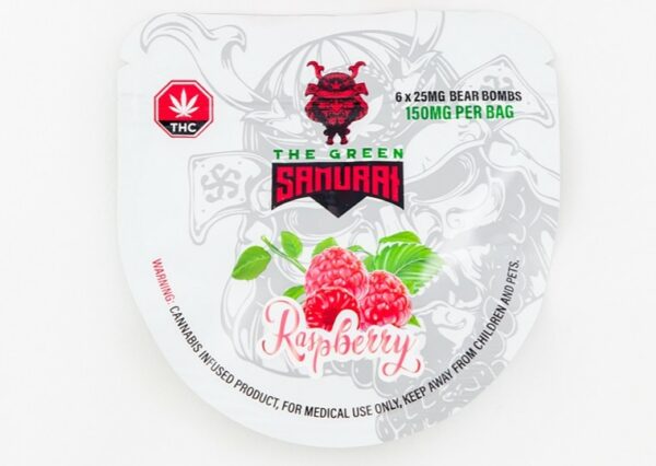 The Green Samurai – Raspberry Gummies – 150mg | Canada Wide Weed Shop