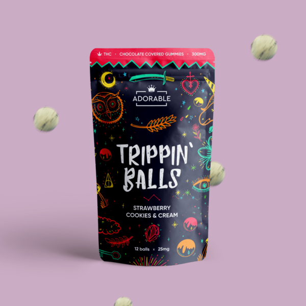 Adorable – Trippin’ Balls – Strawberry Cookies & Cream – 300mg | Canada Wide Weed Shop