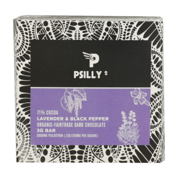 Psilly – Dark Chocolate Bar – Lavender & Black Pepper | Canada Wide Weed Shop