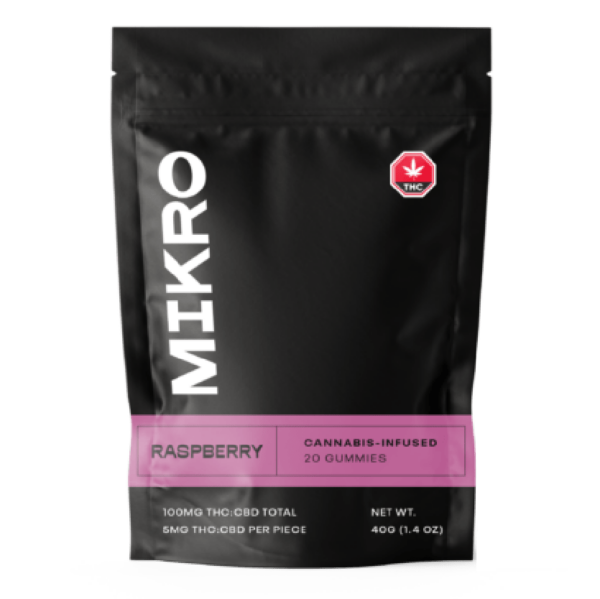 Mikro – 1:1 THC/CBD Gummies – 100mg – Raspberry | Canada Wide Weed Shop