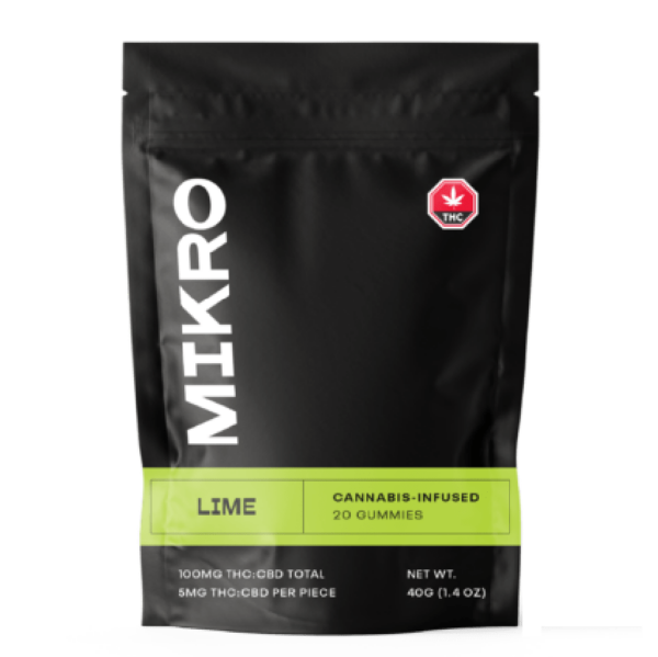 Mikro – 1:1 THC/CBD Gummies – 100mg – Lime | Canada Wide Weed Shop