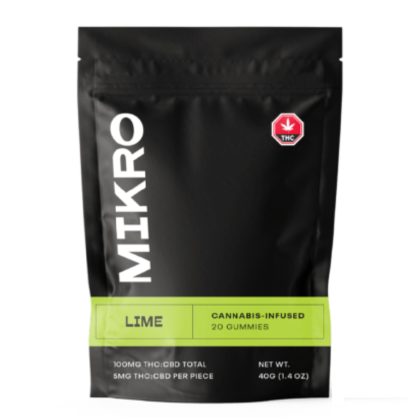 Mikro – 1:1 THC/CBD Gummies – 100mg – Lime | Canada Wide Weed Shop