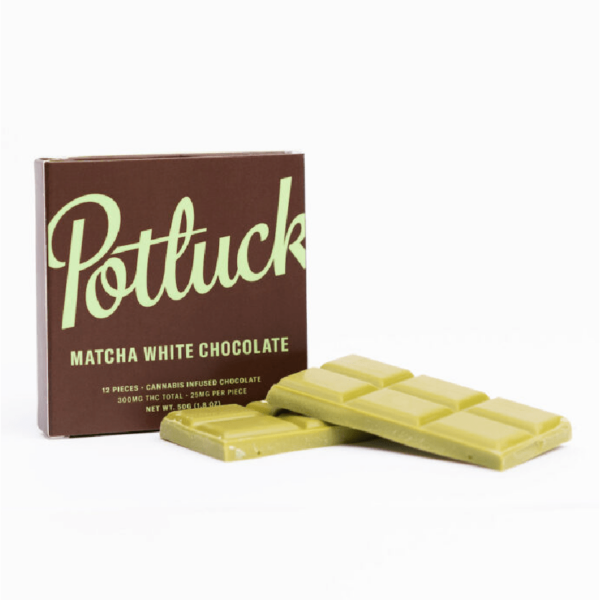 Potluck – Infused Chocolate – Matcha White Chocolate – 300mg THC | Canada Wide Weed Shop