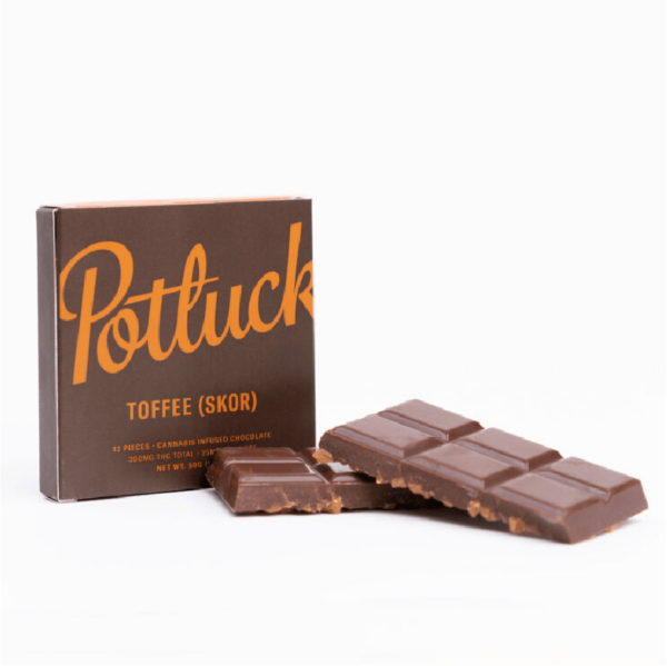 Potluck – Infused Chocolate – Toffee (Skor) – 300mg THC | Canada Wide Weed Shop