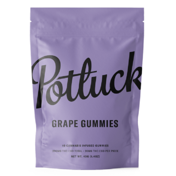 Potluck Extracts – Grape Gummies (1:1) – 100mg THC / 100mg CBD | Canada Wide Weed Shop