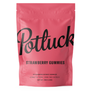 Potluck Extracts – Strawberry Gummies – 200mg THC | Canada Wide Weed Shop