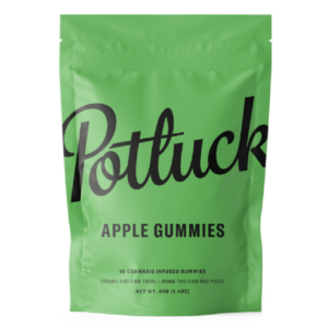 Potluck Extracts – Apple Gummies (1:1) – 100mg THC / 100mg CBD | Canada Wide Weed Shop