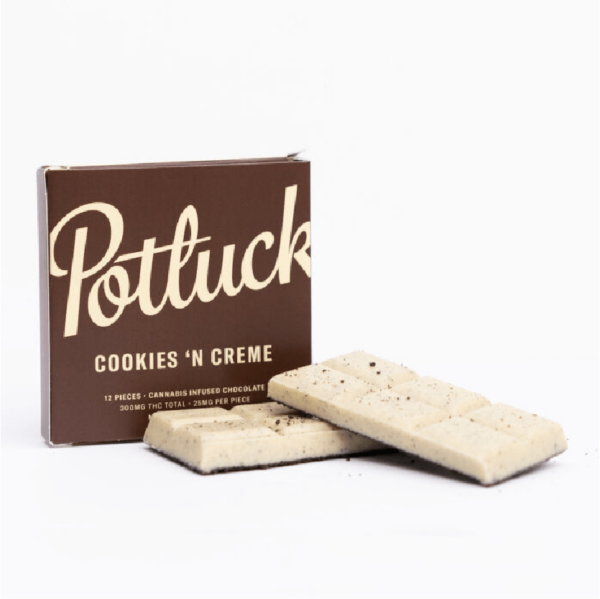 Potluck – Infused Chocolate – Cookies & Cream – 300mg THC | Canada Wide Weed Shop