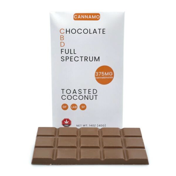 Cannamo – Full Spectrum CBD Chocolate – 375mg – Toasted Coconut | Canada Wide Weed Shop